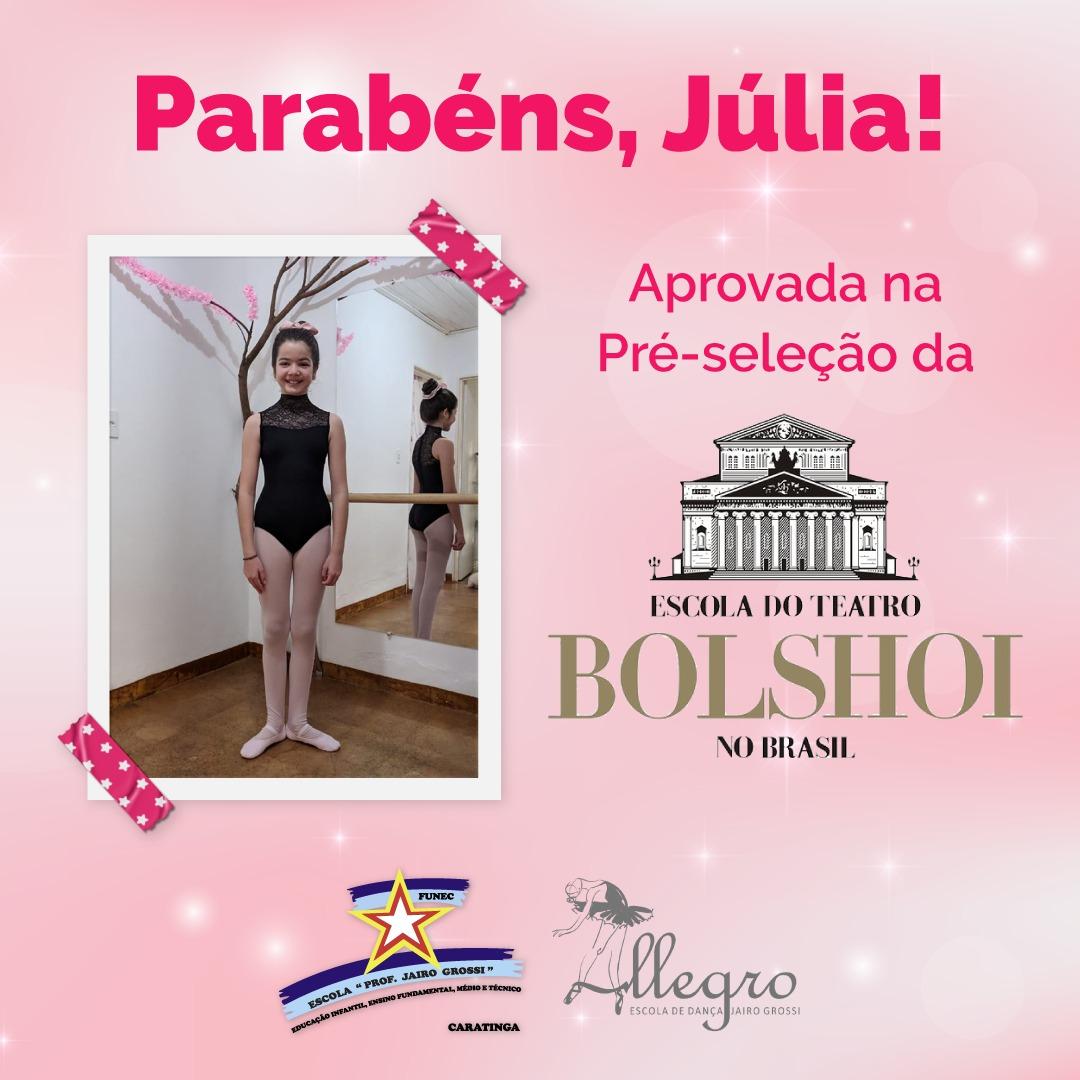 Aluna do Projeto "Dança do Bem" aprovada na Pré-seleção da Escola do Teatro Bolshoi!